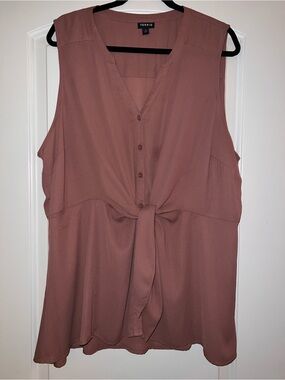 torrid mauve dusty rose tie-front sleeveless top